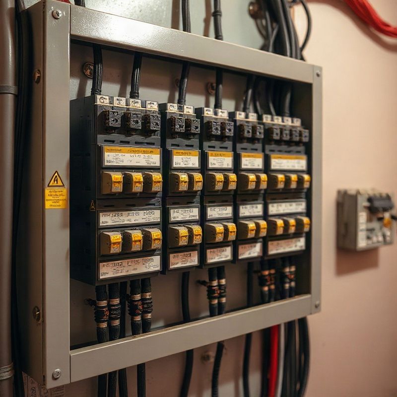 Tablero eléctrico ordenado con disyuntores rotulados